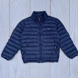 Patagonia Down Sweater Boys Youth Size 5T Full Zip Insulated Puffer Jacket Navy